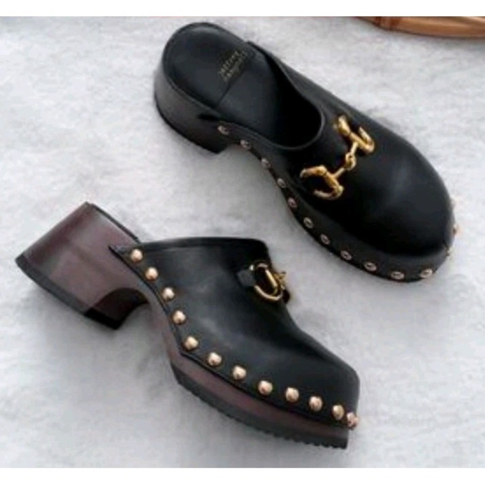 Jeffrey Campbell Blockaid Platform Mules Brown Lug Sole Clogs Womens 8 NWOB - Picture 1 of 6